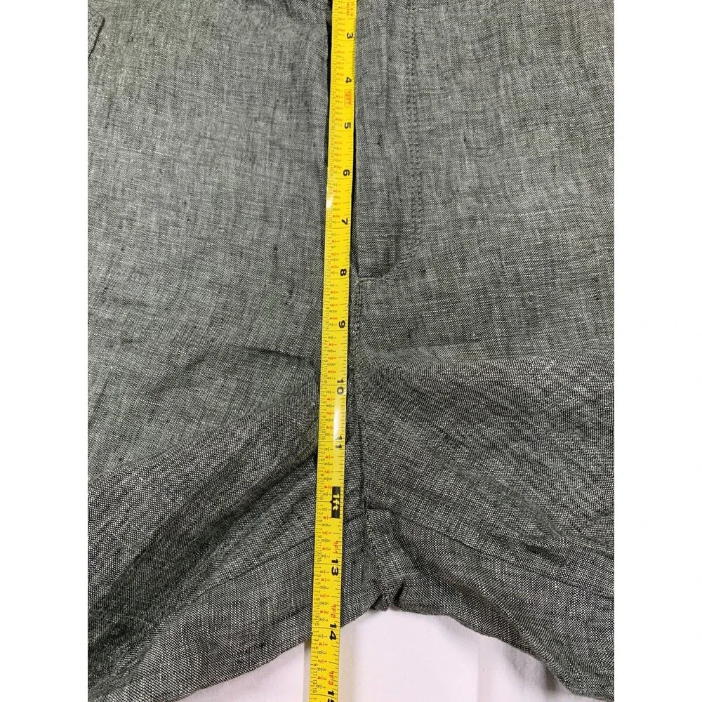 Athleta Voyager 100% Linen Green Shorts Women’s 14 Slim Fit Coastal Beach NWT - Picture 5 of 8